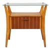 Pamono Walnut, Maple & Crystal Nightstand by Gio Ponti for La Permanente Mobili Cantù, 1940s New