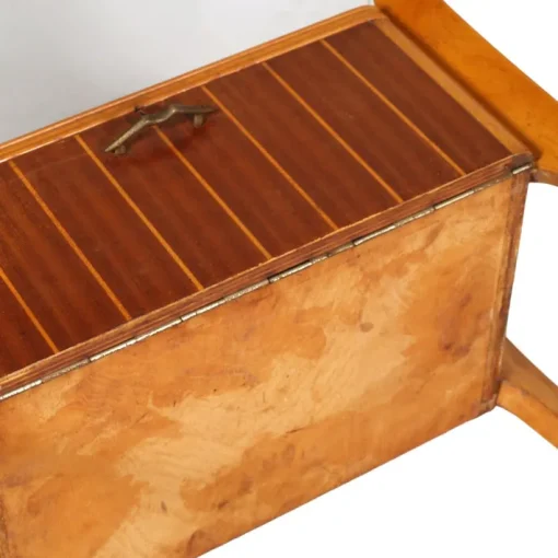 Pamono Walnut, Maple & Crystal Nightstand by Gio Ponti for La Permanente Mobili Cantù, 1940s New