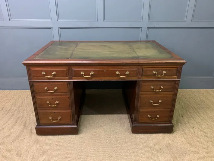 Pamono Walnut Partners Pedestal Desk by Maple & Co., 1900 Discount