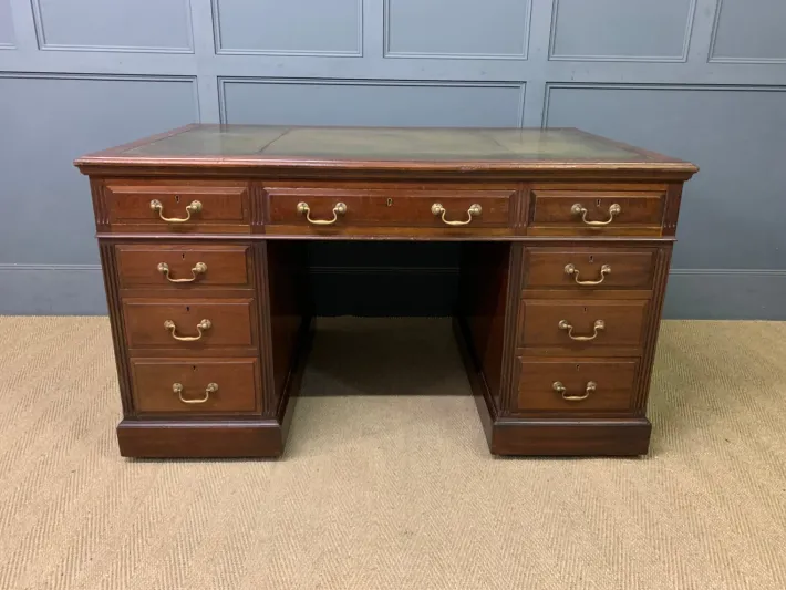 Pamono Walnut Partners Pedestal Desk by Maple & Co., 1900 Discount