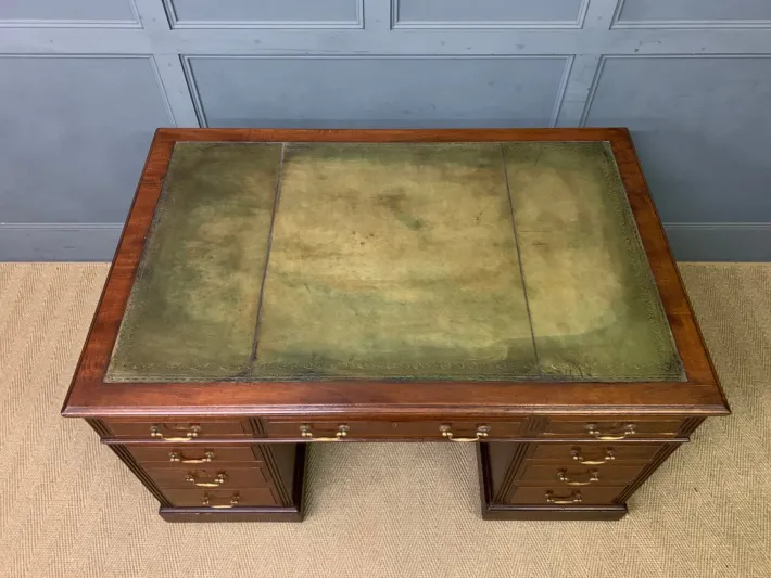 Pamono Walnut Partners Pedestal Desk by Maple & Co., 1900 Discount