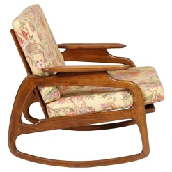 Pamono Walnut Rocking Chair by Adrian Pearsall, 1950s New