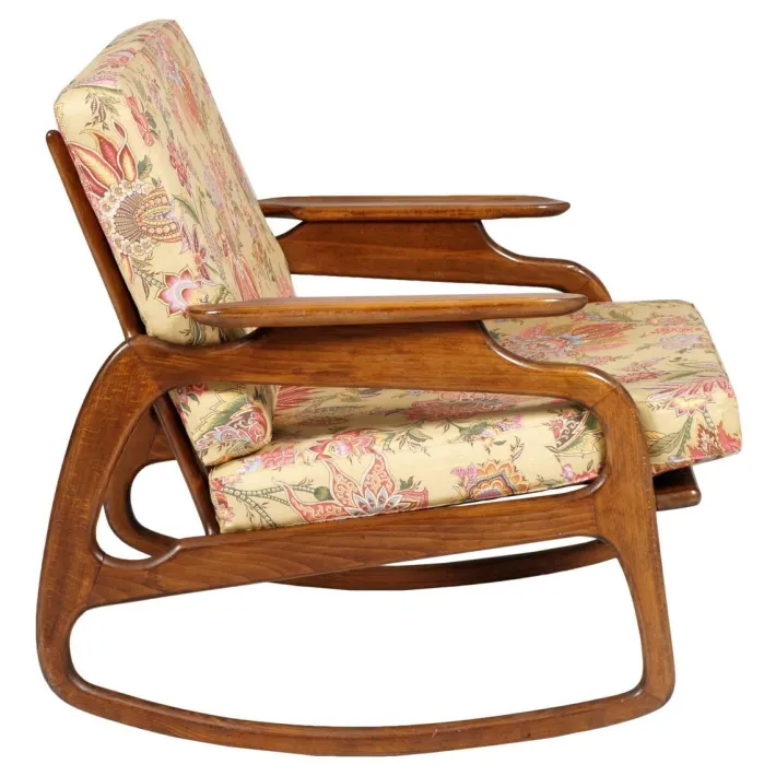Pamono Walnut Rocking Chair by Adrian Pearsall, 1950s New