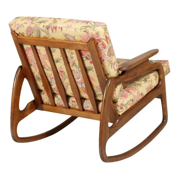 Pamono Walnut Rocking Chair by Adrian Pearsall, 1950s New