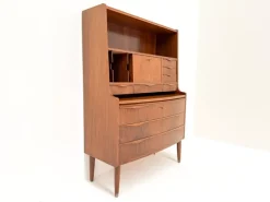 Pamono Walnut Secretary with Wave Front by Erling Torvits, Denmark, 1960s Hot