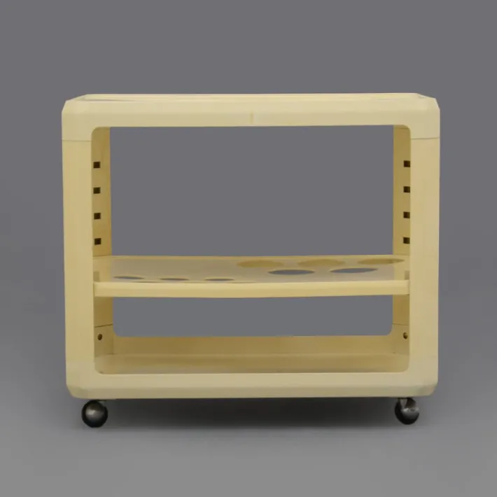 Pamono White Bar Trolley by Alberto Rosselli for Kartell, 1970s New