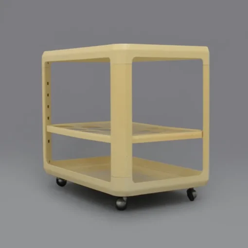 Pamono White Bar Trolley by Alberto Rosselli for Kartell, 1970s New