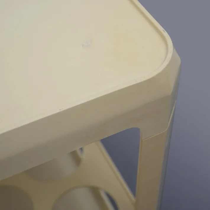 Pamono White Bar Trolley by Alberto Rosselli for Kartell, 1970s New