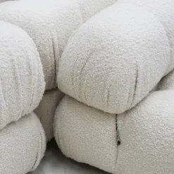 Pamono White Boucle Fabric Camaleonda Modular Sofa Set by Mario Bellini for B&b Italia, 1972, Set of 9 Hot