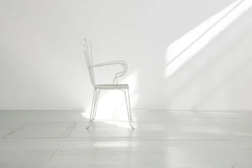 Pamono White Garden Chairs With Woven Plastic Seats, Italy, 1960s, Set of 5 Discount