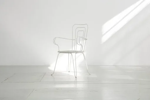 Pamono White Garden Chairs With Woven Plastic Seats, Italy, 1960s, Set of 5 Discount