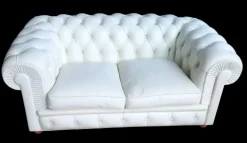Pamono White Leather Sofa, 2000s Online