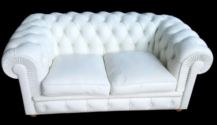 Pamono White Leather Sofa, 2000s Online