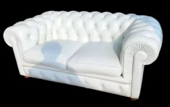 Pamono White Leather Sofa, 2000s Online