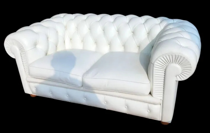 Pamono White Leather Sofa, 2000s Online