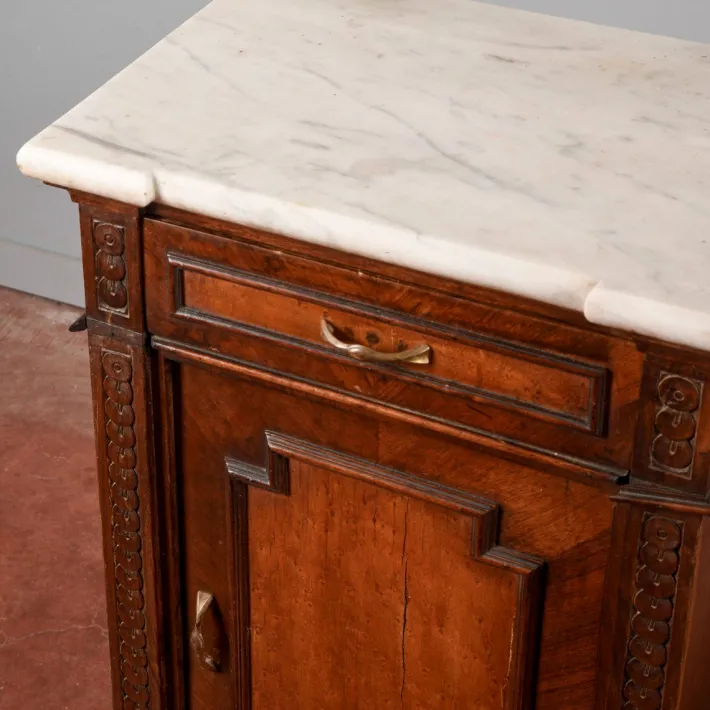 Pamono White Marble Bedside Tables, Late 19th Century, Set of 2 Clearance