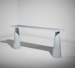 Pamono White Marble Eros Console Table by Angelo Mangiarotti for Skipper, 1990s New