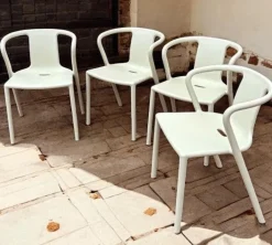 Pamono White Patio Chairs by Jasper Morrison for Magis, Set of 4 Best