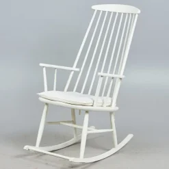 Pamono White Scandinavian Rocking Chair, 1960s Discount