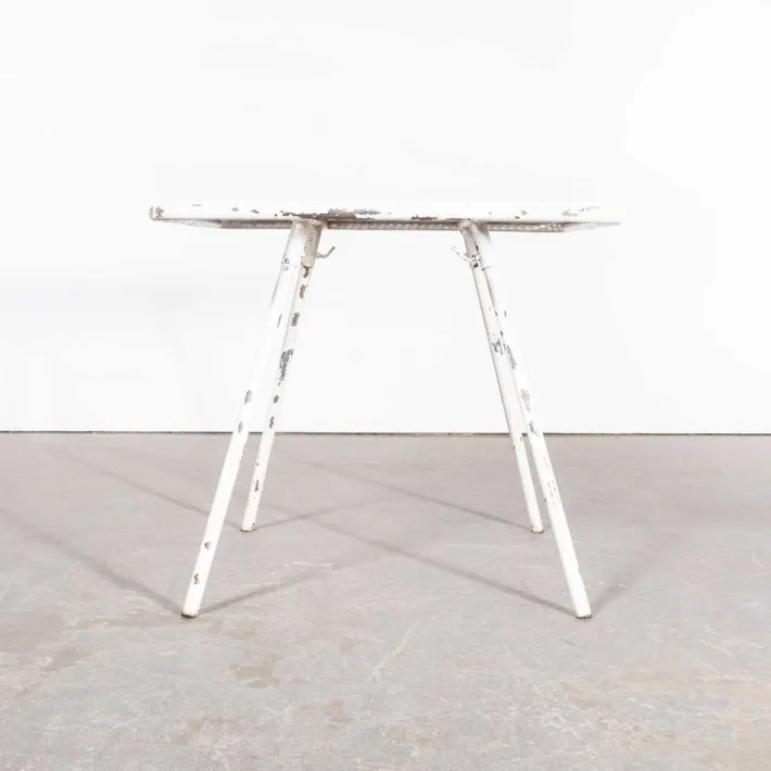 Pamono White Square Outdoor Table by Rene Malaval, 1950s New