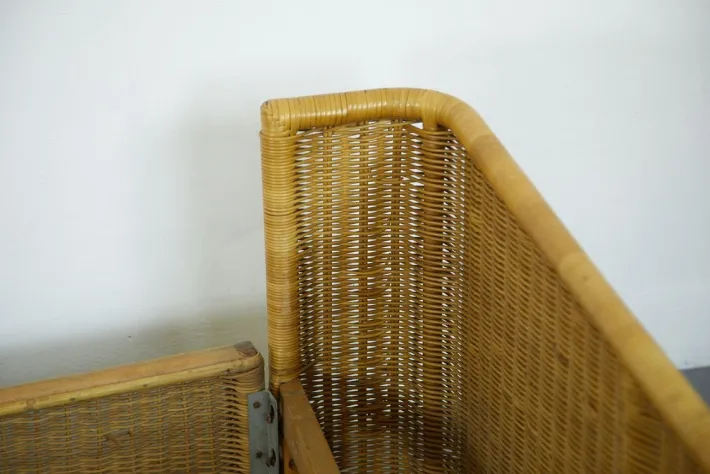 Pamono Wicker Bed by Adalberto Dal Lago, 1960s Clearance