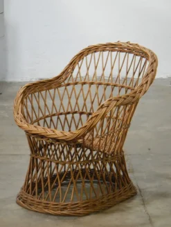 Pamono Wicker Children's Chair, 1960s New