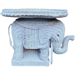 Pamono Wicker Elephant Garden Stool Best