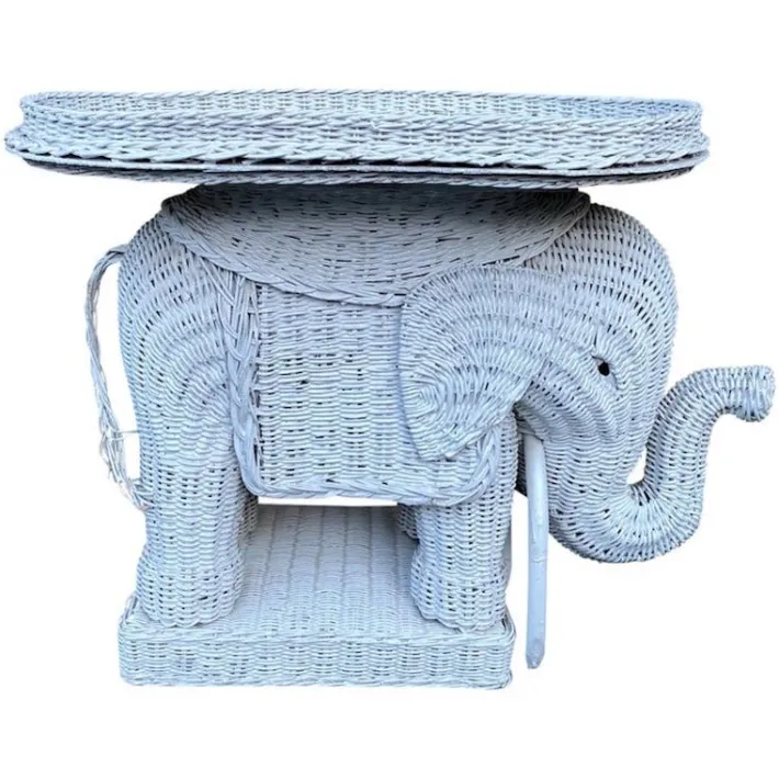 Pamono Wicker Elephant Garden Stool Best
