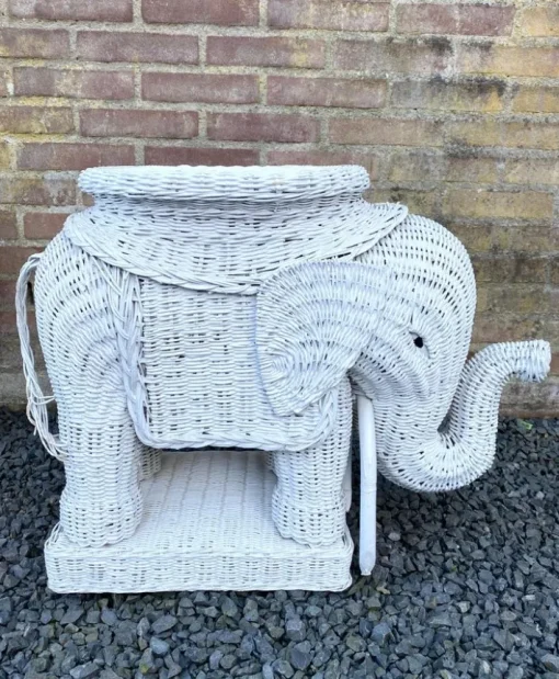 Pamono Wicker Elephant Garden Stool Best