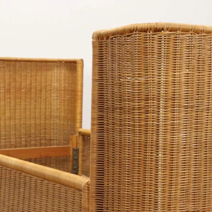 Pamono Wicker Single Bed, 1970s Best