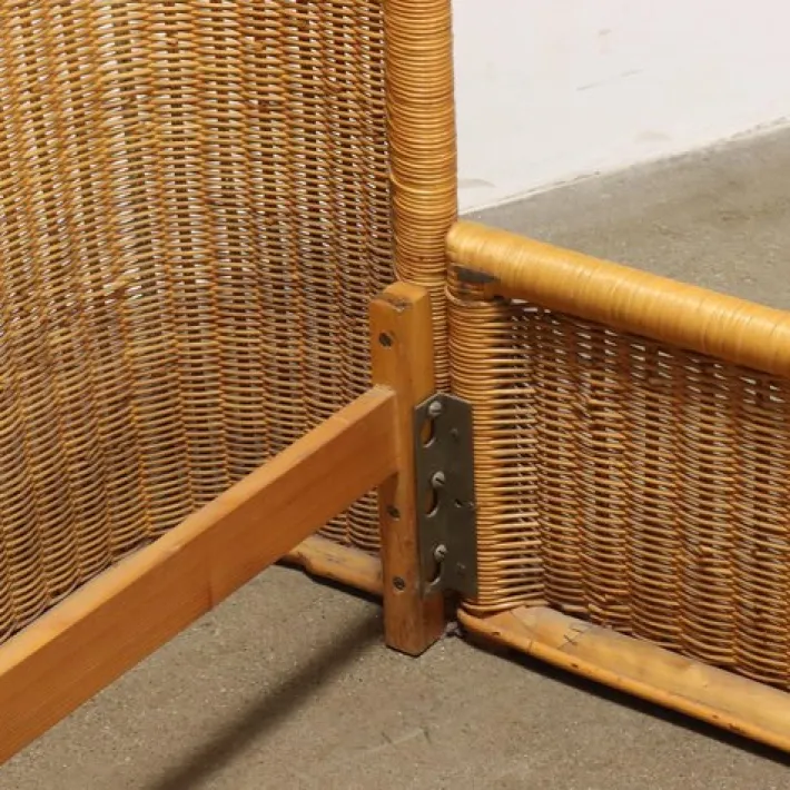 Pamono Wicker Single Bed, 1970s Best