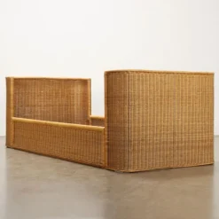 Pamono Wicker Single Bed, 1970s Best