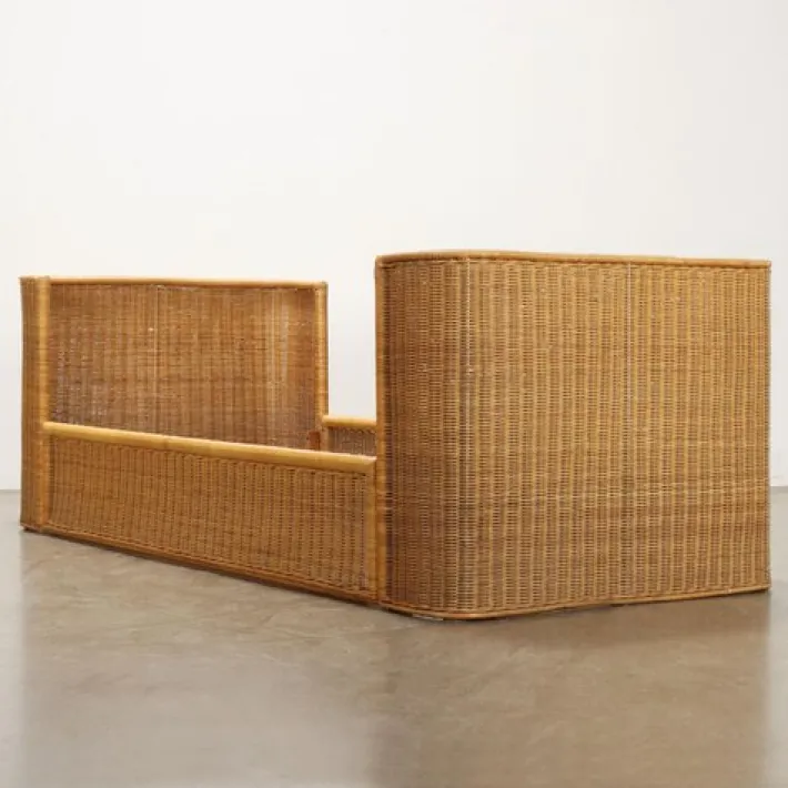 Pamono Wicker Single Bed, 1970s Best