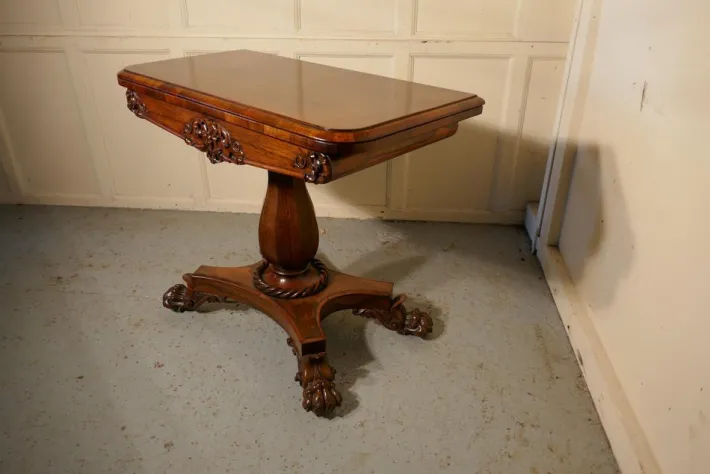 Pamono William IV Folding Games or Card Table, 1830s Outlet