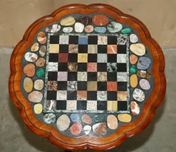 Pamono William IV Marble Chess Board Table with Pietra Dura Top, 1830s Outlet