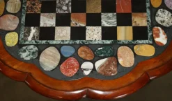 Pamono William IV Marble Chess Board Table with Pietra Dura Top, 1830s Outlet