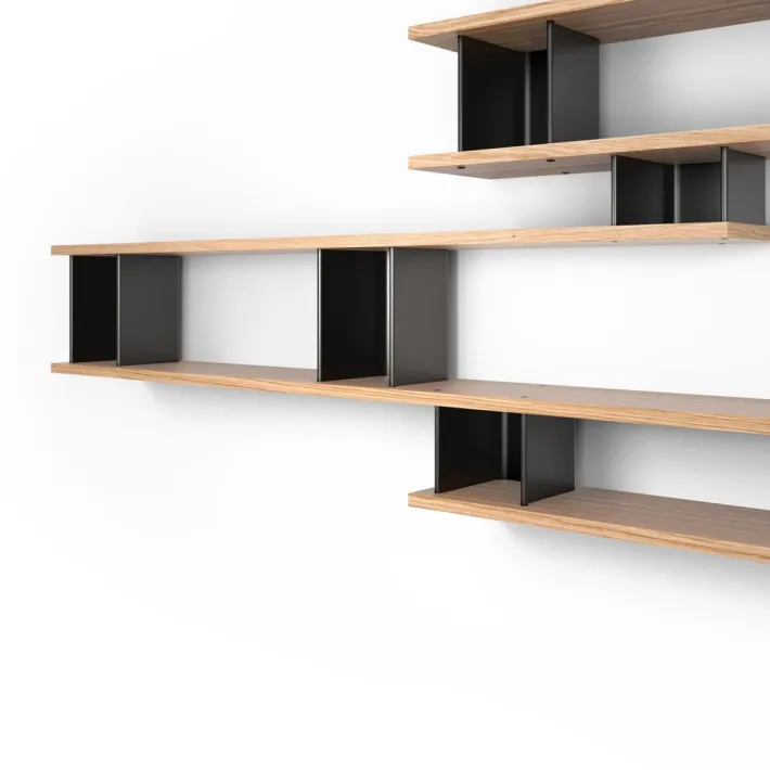 Pamono Wood and Aluminium Nuage À Plots Shelf by Charlotte Perriand for Cassina Sale