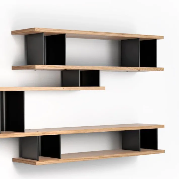 Pamono Wood and Aluminium Nuage À Plots Shelf by Charlotte Perriand for Cassina Sale