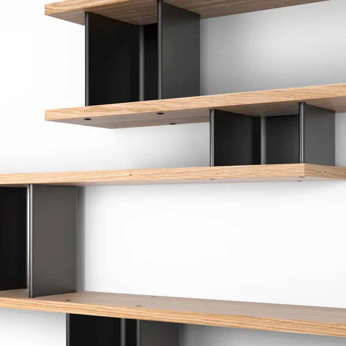 Pamono Wood and Aluminium Nuage À Plots Shelf by Charlotte Perriand for Cassina Sale