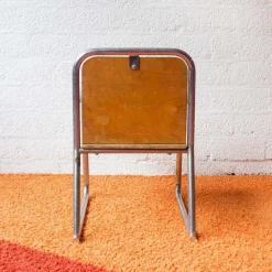 Pamono Wood and Chrome Tubular Childrens Chair, 1960s New