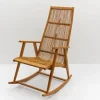 Pamono Wood and Rattan Rocking Chair from Deutsche Werkstätten Hellerau, 1960s