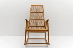 Pamono Wood and Rattan Rocking Chair from Deutsche Werkstätten Hellerau, 1960s