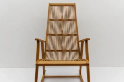 Pamono Wood and Rattan Rocking Chair from Deutsche Werkstätten Hellerau, 1960s