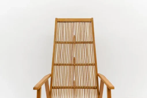 Pamono Wood and Rattan Rocking Chair from Deutsche Werkstätten Hellerau, 1960s