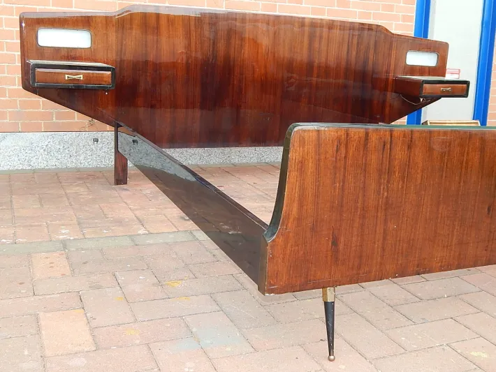 Pamono Wood Double Bed, 1950s Discount