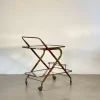 Pamono Wooden and Brass Bar Trolley by Cesare Lacca, 1960s Clearance