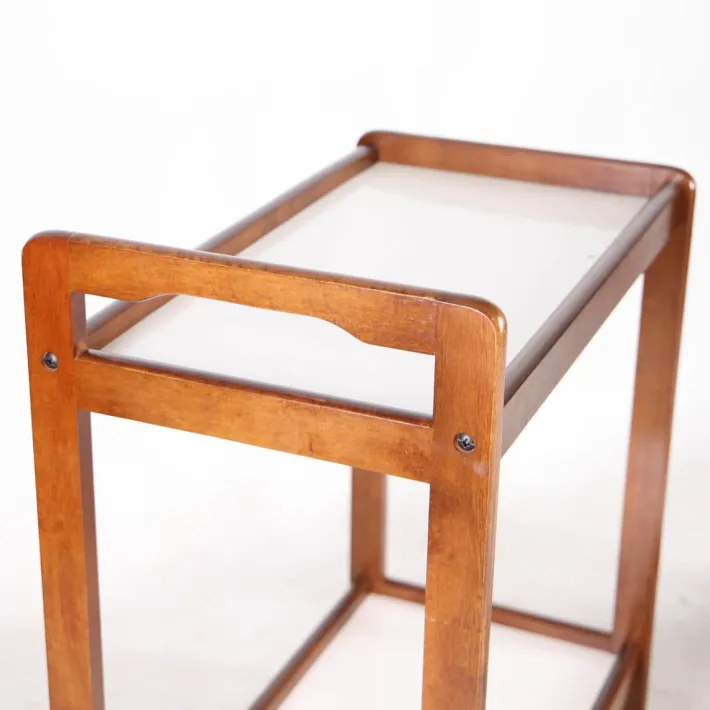 Pamono Wooden and Laminate Trolleys, 1970s, Set of 2 Online