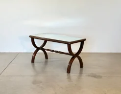 Pamono Wooden and Mirror Coffee Tables, 1960s, Set of 2