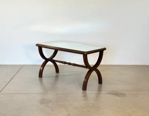 Pamono Wooden and Mirror Coffee Tables, 1960s, Set of 2