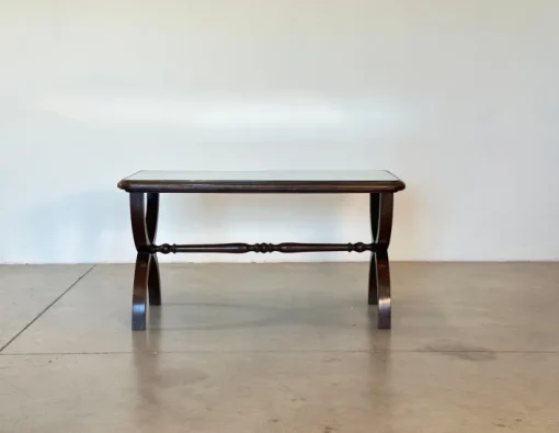 Pamono Wooden and Mirror Coffee Tables, 1960s, Set of 2